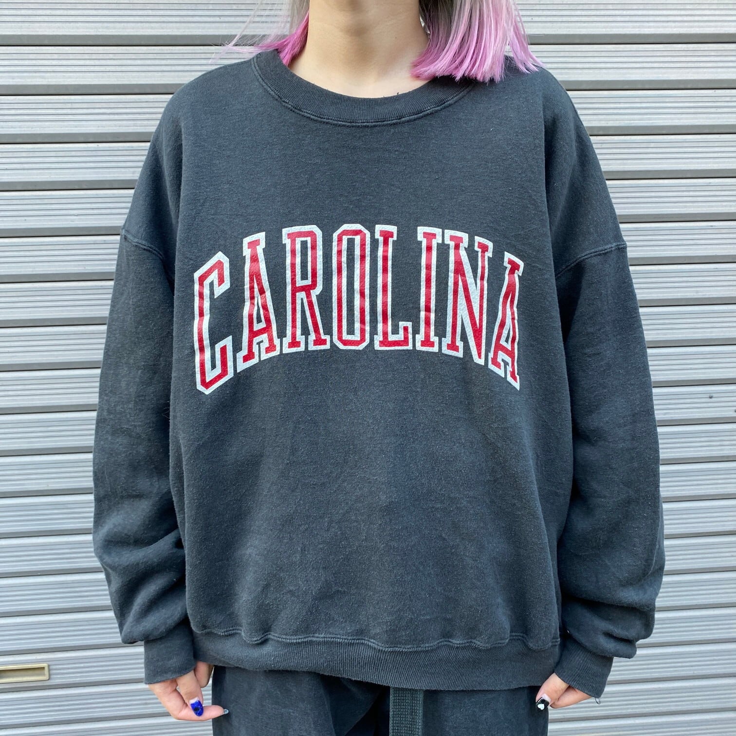 USA製 90年代 CAROLINA カレッジロゴ スウェット メンズL 古着 90s ヴィンテージ ビンテージ トレーナー ブラック  黒【スウェット】【CS2301-50】 | cave 古着屋【公式】古着通販サイト