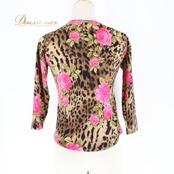 社交ダンス 衣装 スタンダード トップス レッスンウェア SEKINE セキネ 茶色 黒 ピンク系 ブラック系 ブラウン系 花柄 薔薇 バラ 上品 上質 柔らかい 伸縮性 かわいい レッスン用 ダンス用 トップス パーティー フェスティバル カジュアル シック おしゃれ ヴィンテージ 女性用 Mサイズ 袖あり 着心地良い 花模様 ショッピング