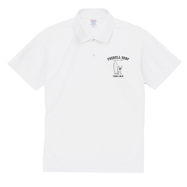 FREBULL SURF ドライポロシャツ ホワイト P00574