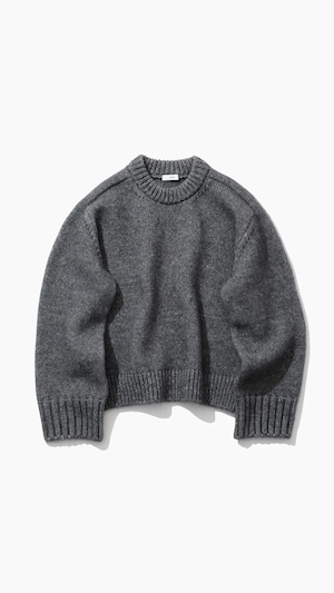 ATON -YAK WOOL | MOCKNECK SWEATER- : GRAY,