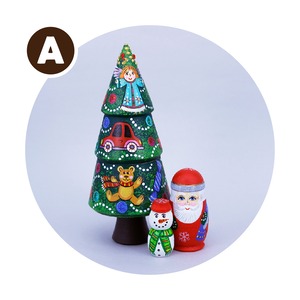 ガリーナ工房　クリスマスツリー　マトリョーシカ　3個型