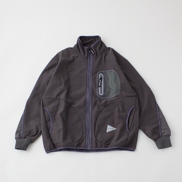 and wander(アンド・ワンダー)light fleece jacket  charcoal 022. メンズ レディース フリース ジャケット