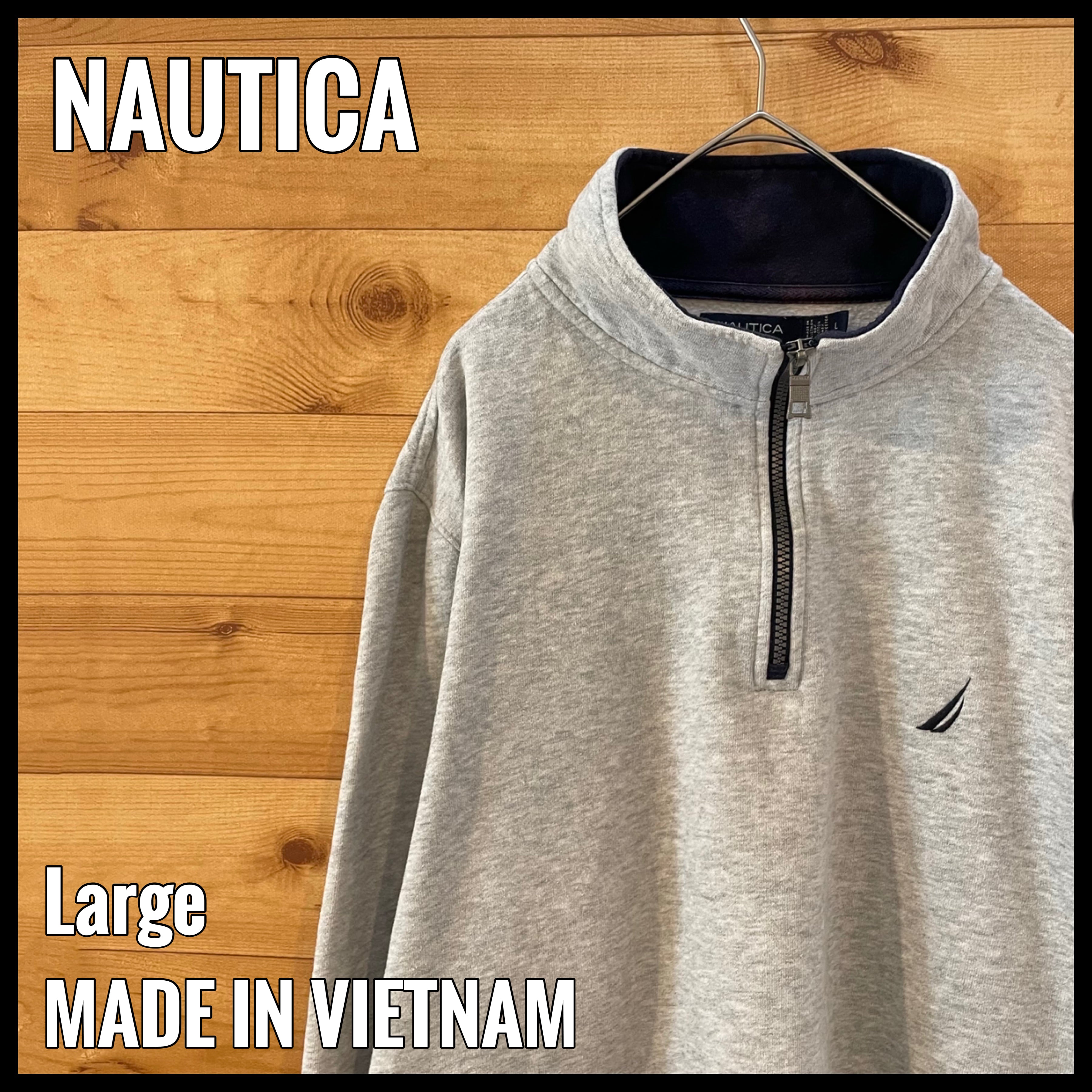 NAUTICA】ハーフジップ スウェット ワンポイント 刺繍ロゴ L