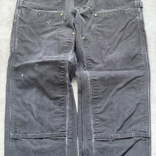 00s USA製 ブラック ダブルニー Carhartt B01 BLK w36 詳細写真5