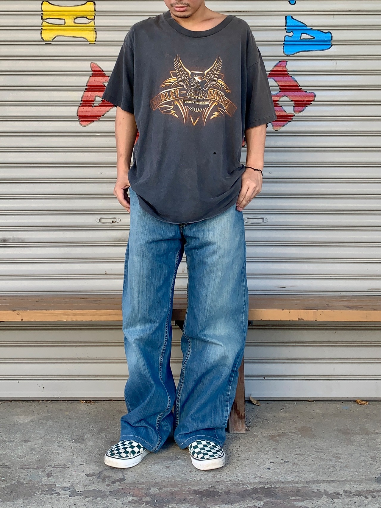 90's Harley-Davidson Print T-Shirt Made in USA【XL】