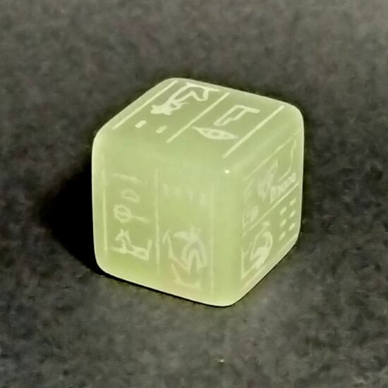 古代エジプトダイス【蓄光・レーザー刻印】6面サイコロ単品 DTDEgypt10