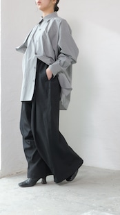 i’m here - “He is twitted” Pants :Black|ツイスト立体パターン/軽量ポリエステル/レザーパッチ