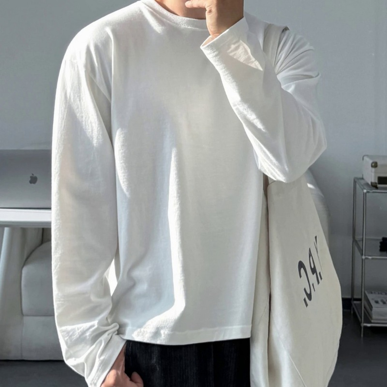 コットンベーシックロングTシャツ　1323