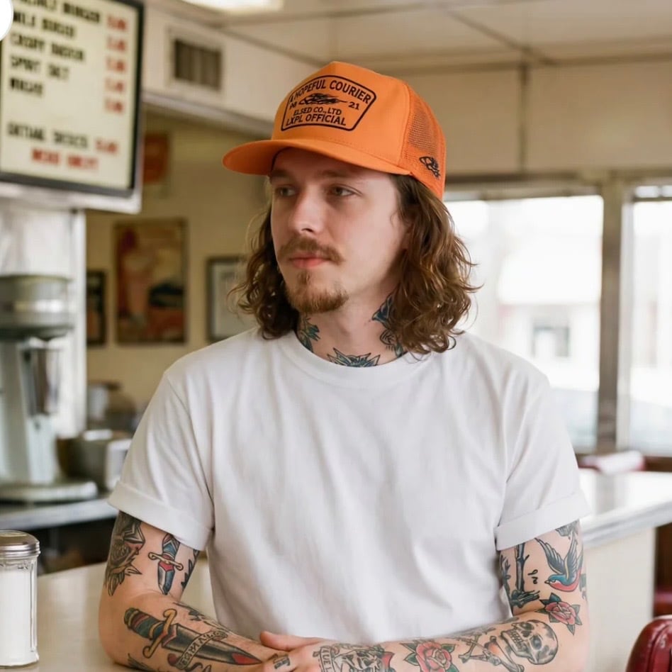LXPL CAP LE トラッカーキャップ メッシュキャップ アメカジ オレンジ