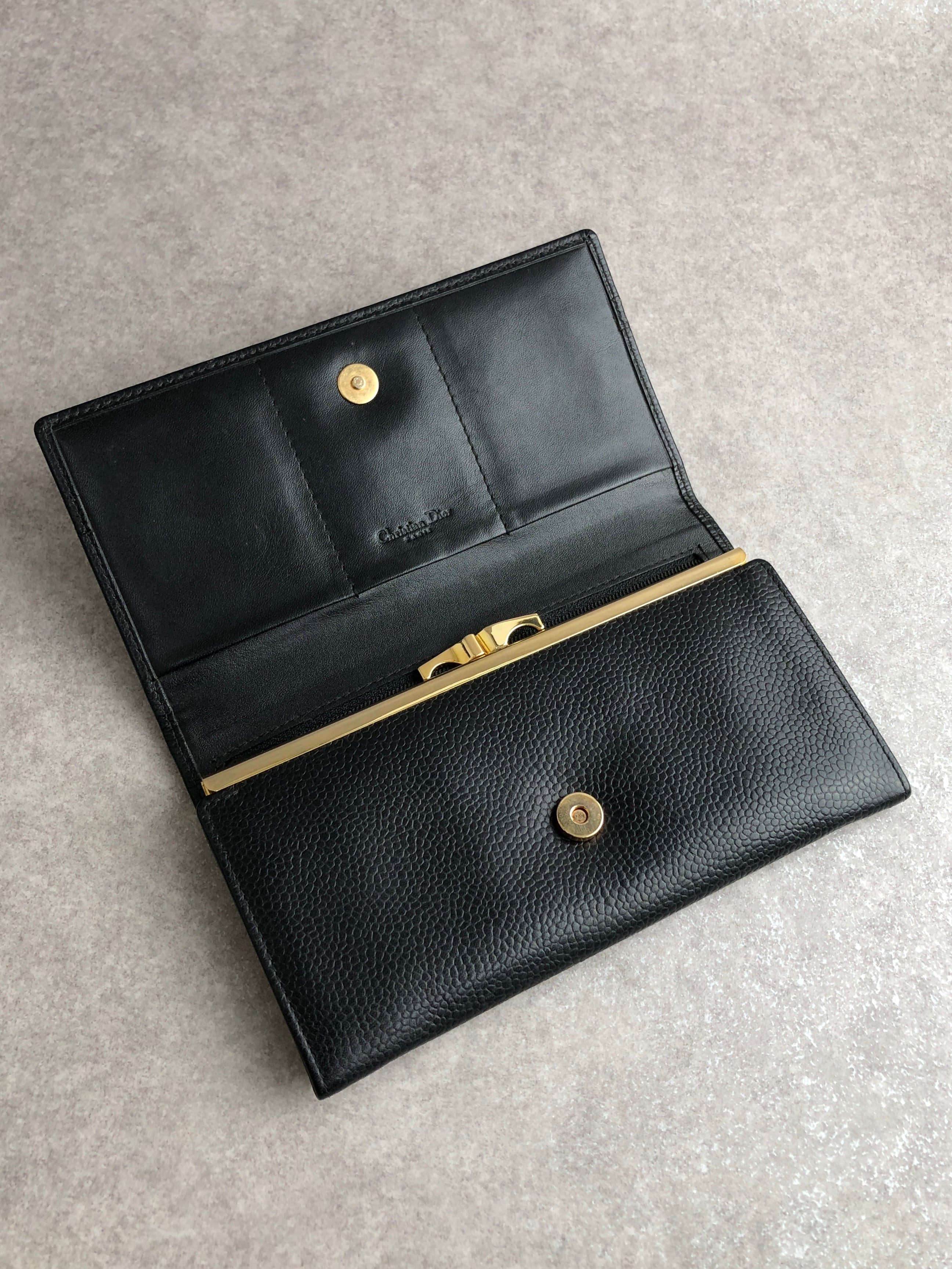 Christian Dior クリスチャン ディオール 財布 ブラック ロゴ レザー