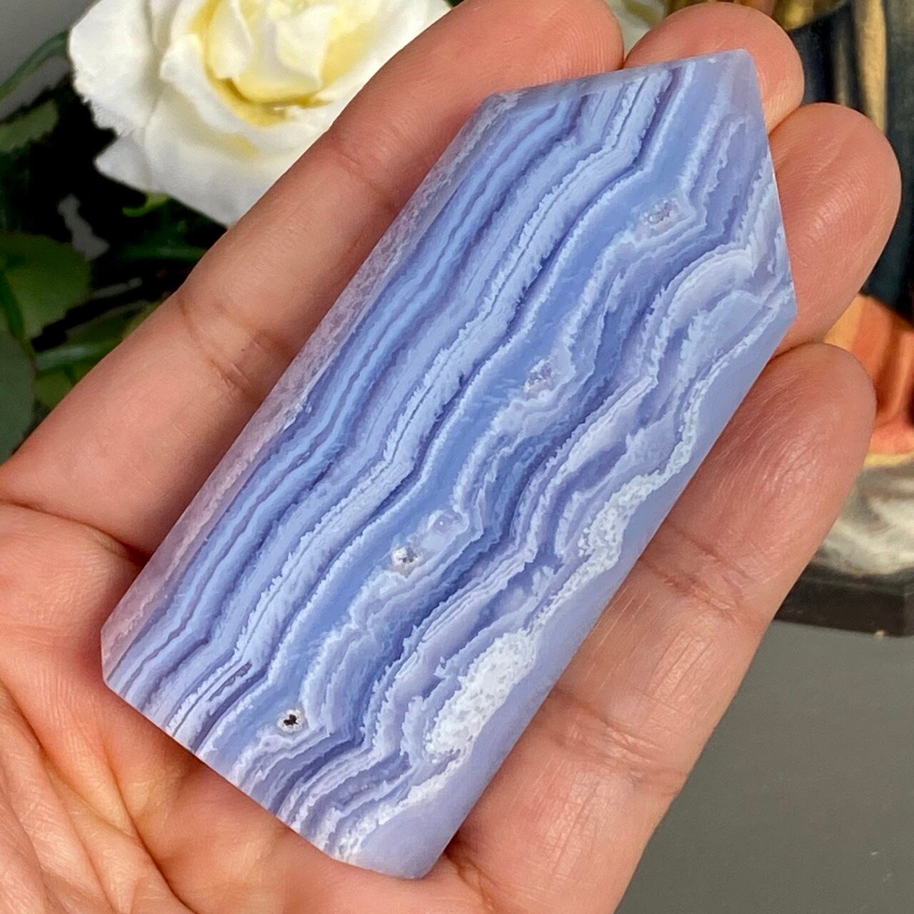 ブルーレースアゲートの ポイント Blue Lace Agate Point TW1125