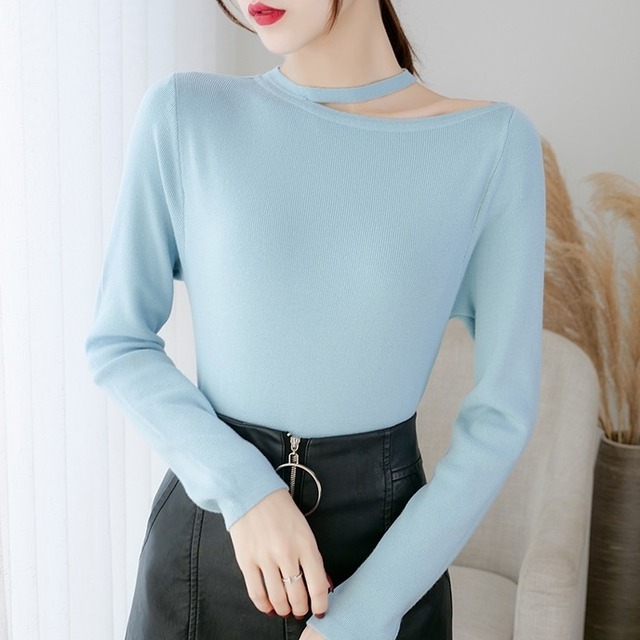 トップス レディース ニット オフショル セーター アシンメトリー ホルターネック プルオーバー 長袖 タイト 薄手 ニットトップス チラ見せ オフショルダー 無地 ブルー ブラック ホワイト カジュアル 無地 10代 20代 30代 40代 秋 春 大人 シンプル トップス コーデ オフィス OL 通勤 デート 大きいサイズ xl 韓国 ファッション レディース トップス 新作 安い おしゃれ 個性的 美スタイル 細身 スリム セクシー お姉さん スタイル db0340