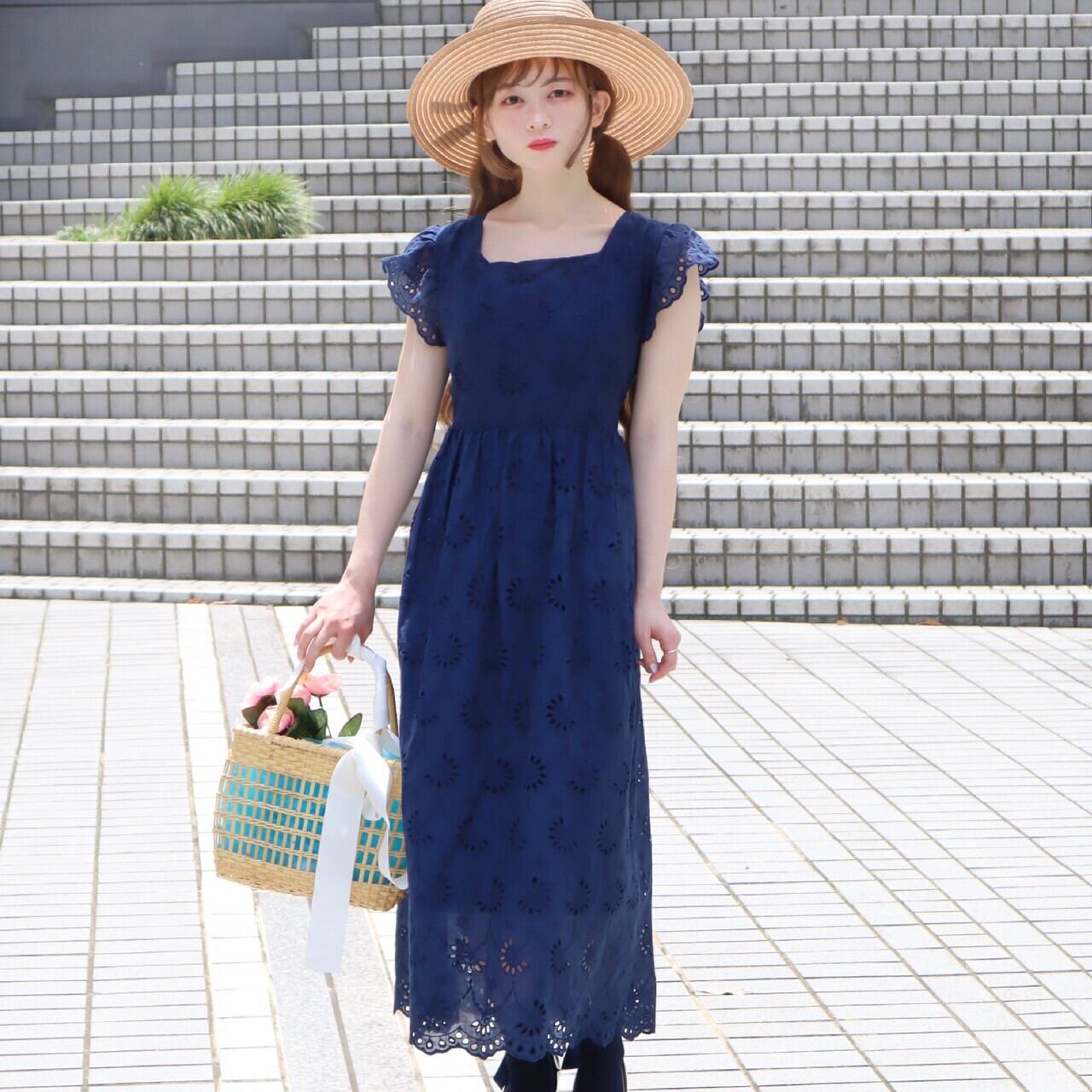 736【セール中】夏用ワンピース フリルスリーブ ホームウェア＆外出用