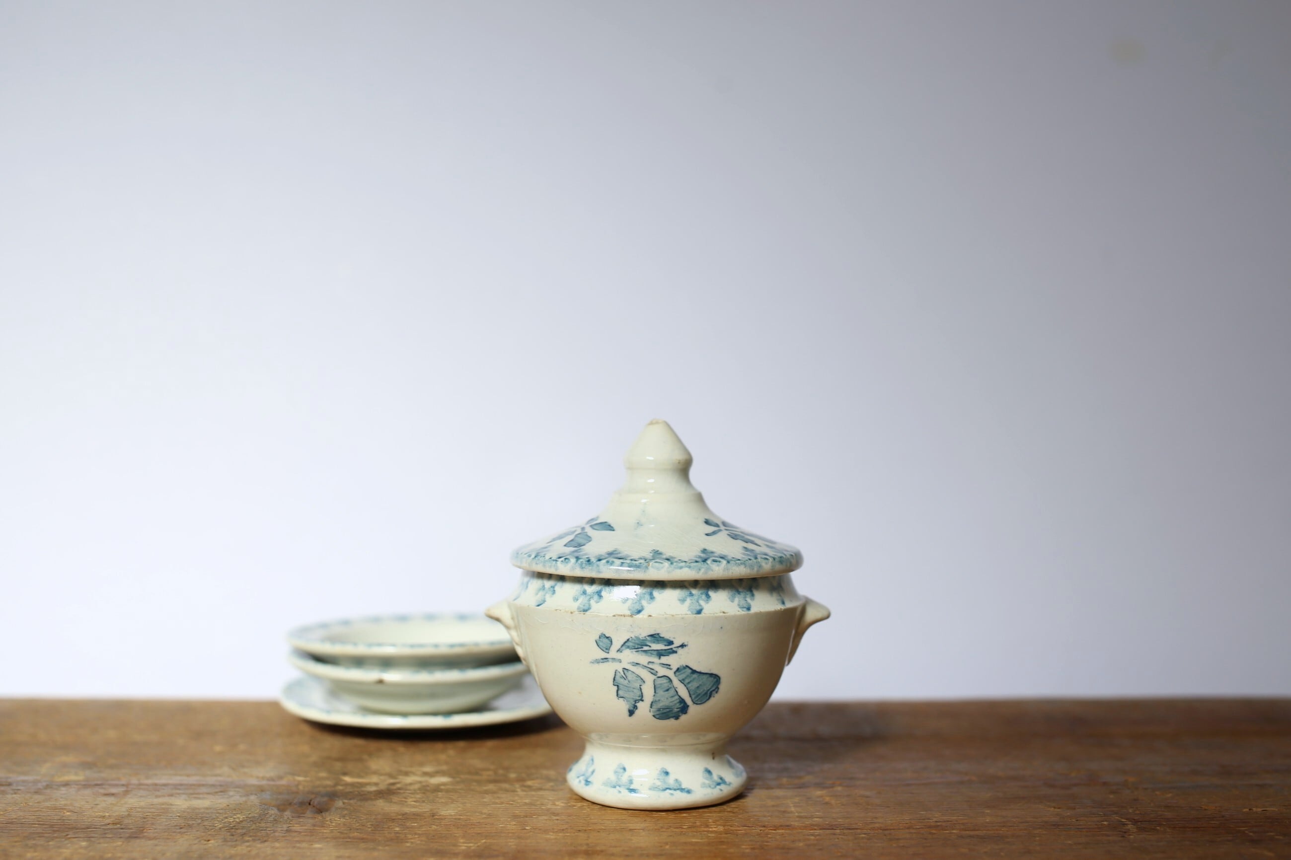 フランス アンティーク 陶器 dinette ままごと用 4点セット (スー