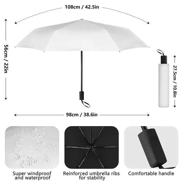 和紋様装飾　赤茶琥珀色　和柄折り畳み傘　晴雨兼用傘