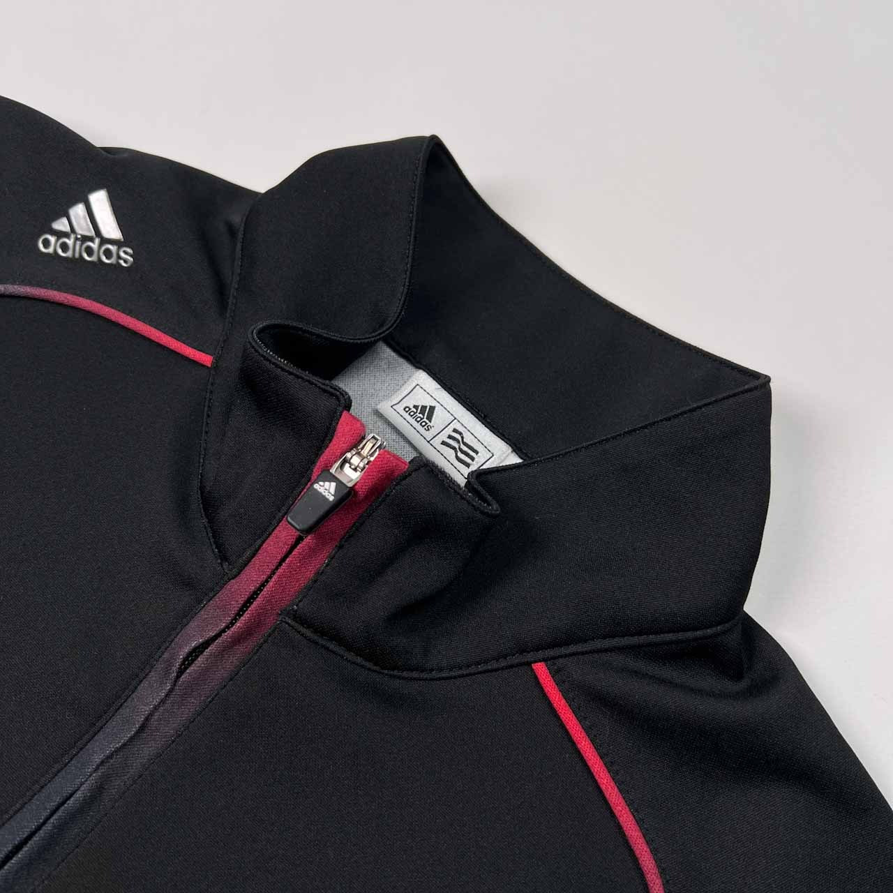 adidas GOLF アディダス ゴルフ ハイネック ハーフジップ 半袖 トレーナー シャツ サイズ M /ブラック×レッド/スポーツ