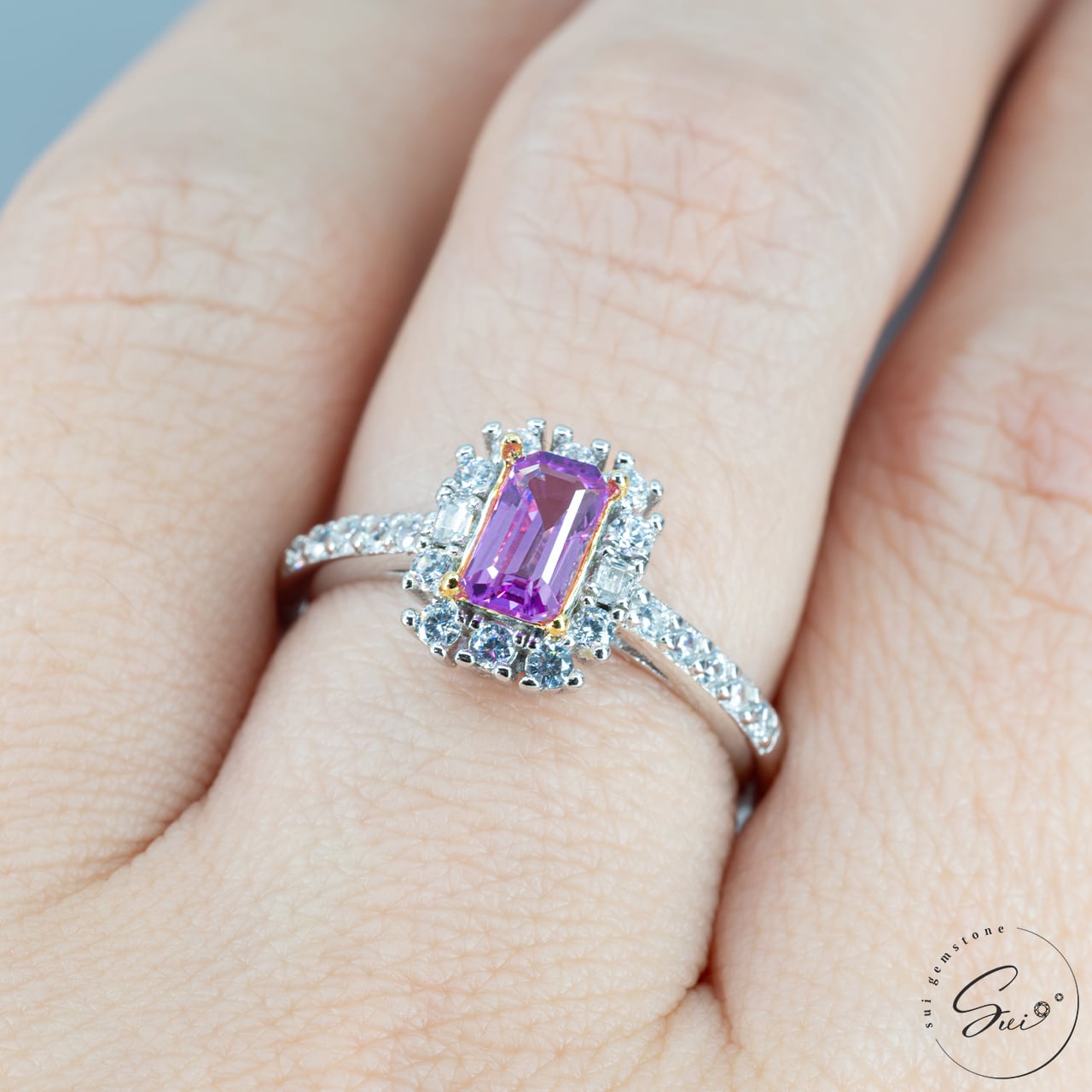 天然【非加熱】サファイア・パープリッシュピンク 0.78ct GLC鑑別書