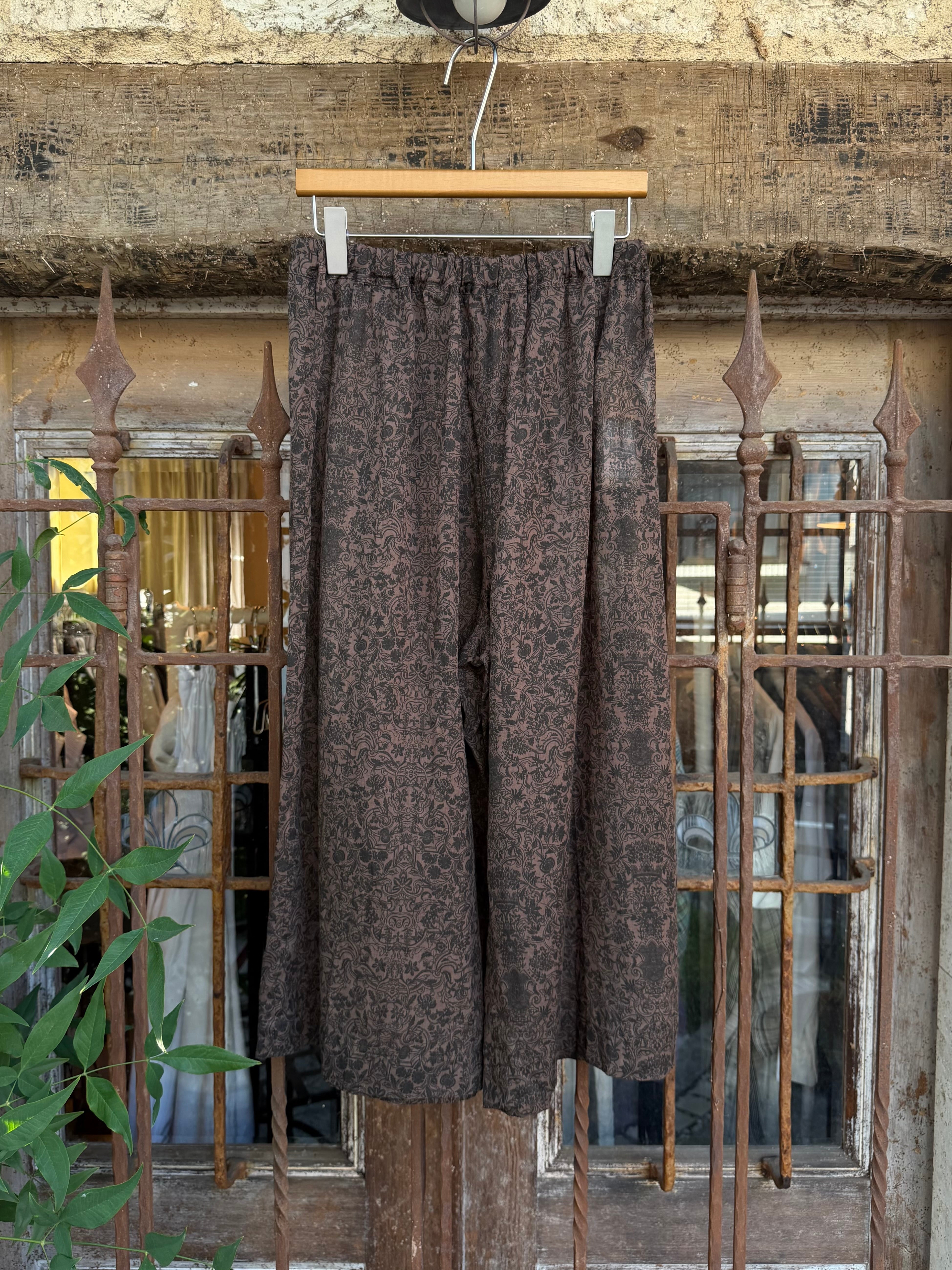 VLAS BLOMME | DAMASK PRINT LAYERE GATHERED PANTS