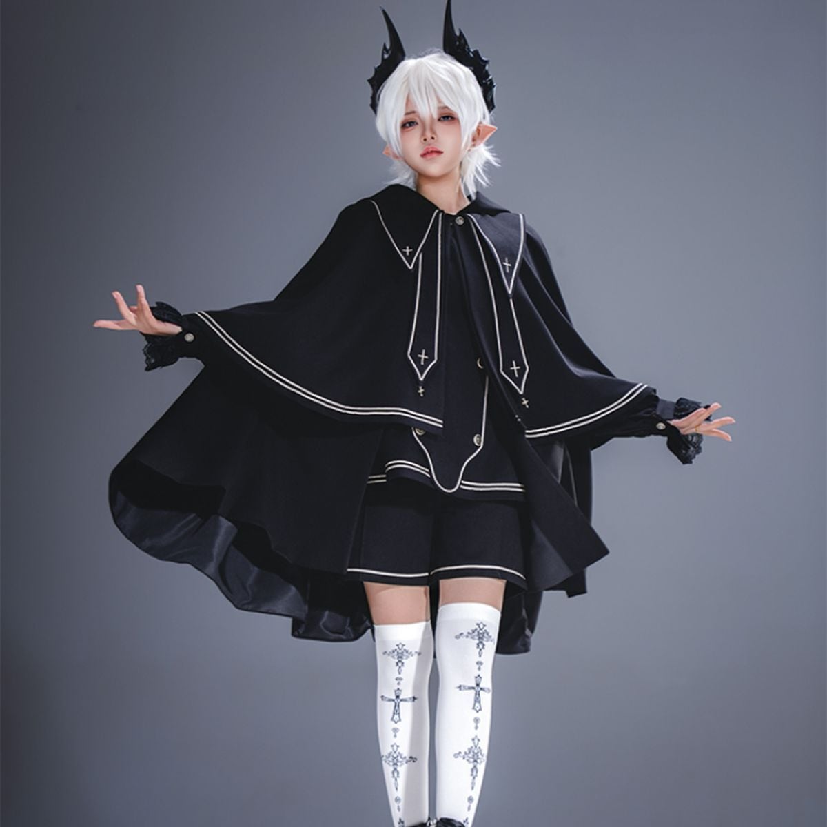 天使と悪魔〜マント付き王子セット〜：ブラックロングケープ