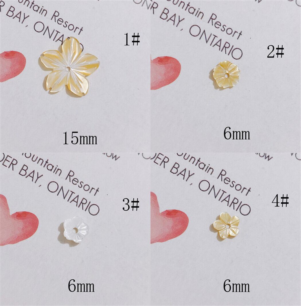 1# 22# 白蝶貝 マリン アクセサリーパーツ 海 花 フラワー イエロー