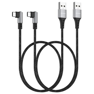 【在庫処分】短い 0.5m USB C ケーブル 直角、HOTNOW  ポータブル USB-C 充電 ナイロン編組高速充電コード Galaxy S25 S23 S8 Plus Note 9 8、iPhone 17 16、パワーバンクおよびその他の Type-c デバイス用