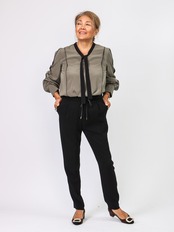 BRAHMIN(配色メロー＆配色ボウタイブラウス）