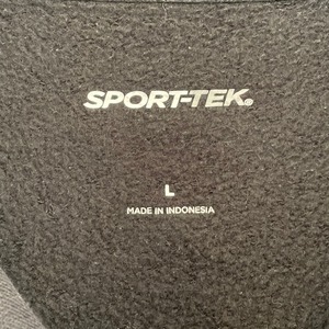 【SPORT-TEK】ハーフジップ スウェット バックプリント ワンポイント ロゴ Lサイズ アメリカ古着