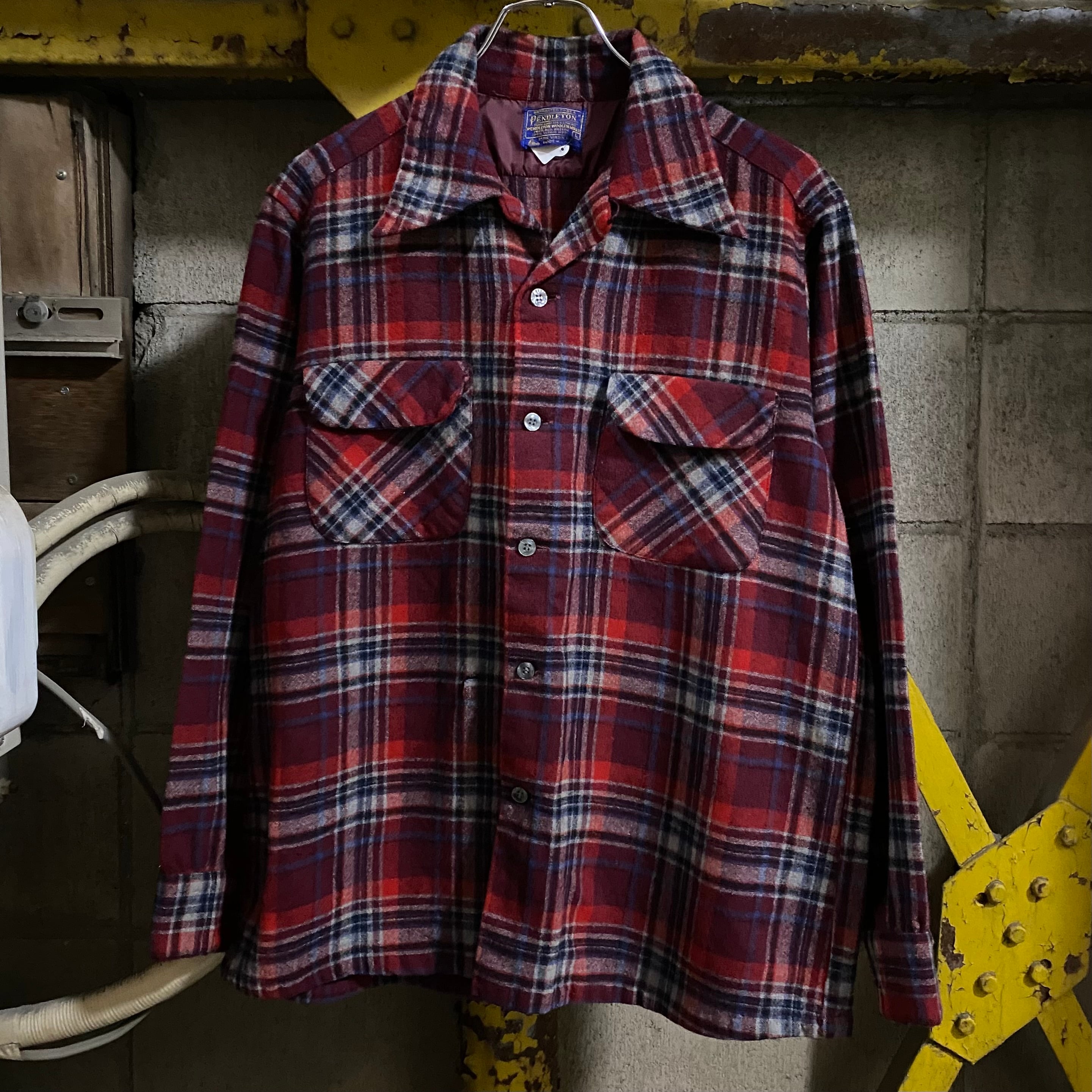 好配色】70's Pendleton Wool Open Collar Shirt | 下北沢SPiKe＆SPiCe