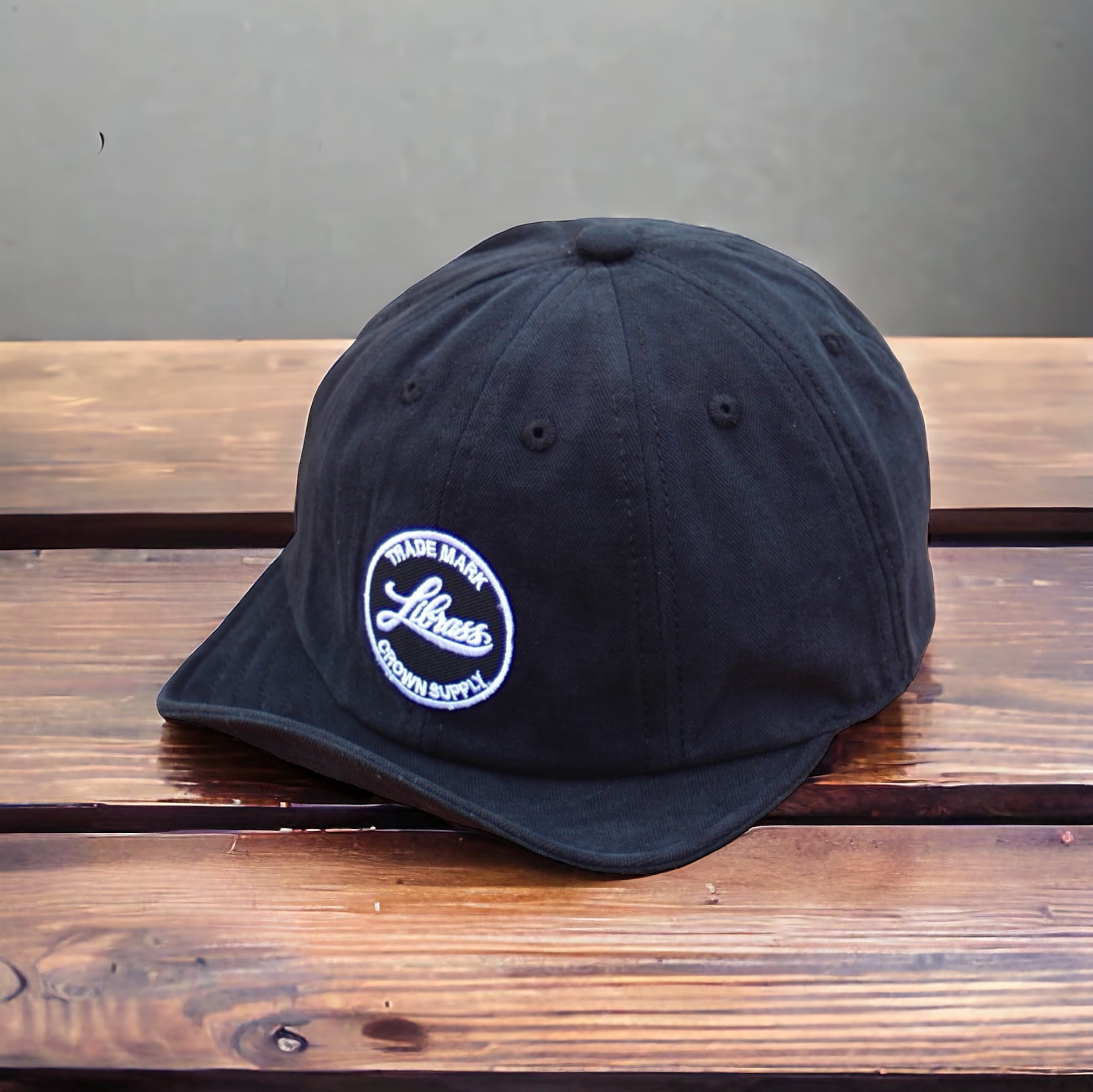 ヘリンボーンアンパイアキャップ ブラック サークルロゴ | LAND MARKET