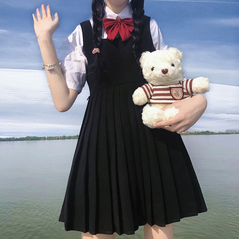 スカート スプリングルーズ薄手スタイルドレス プリーツ 春物 萌量不足89042495114