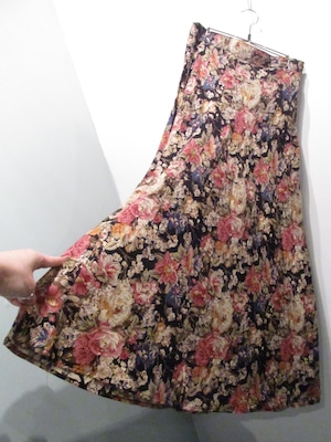 USA製 レーヨン花柄ロングスカート