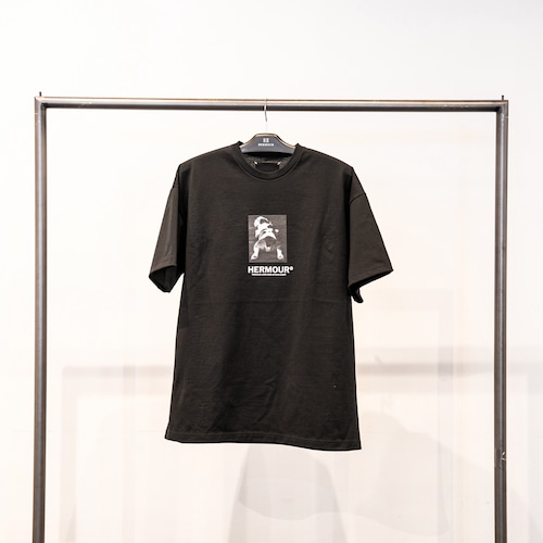 HE-111 HERMOUR BULLDOG PHOTO T-SHIRTS【BLACK&WHITE】