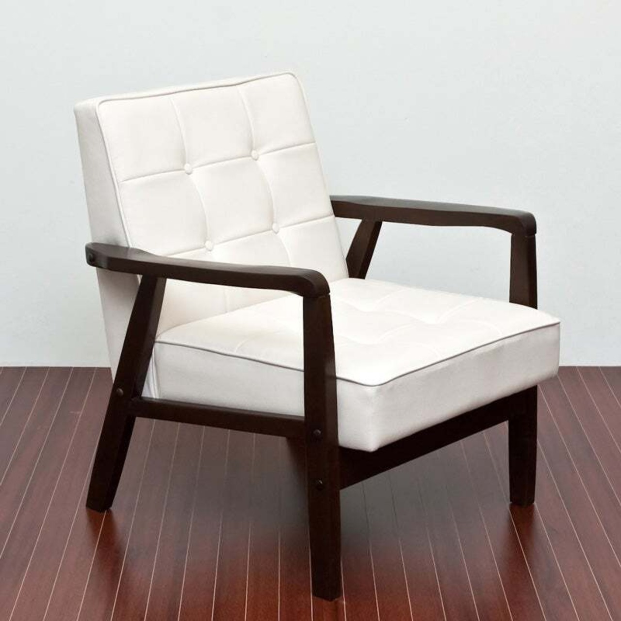 レトロソファ PVC 一人掛け BK/WH | interior mkuu