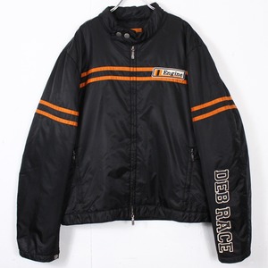 【Caka act2】Vivid Orange Line Design Loose Racing Jacket