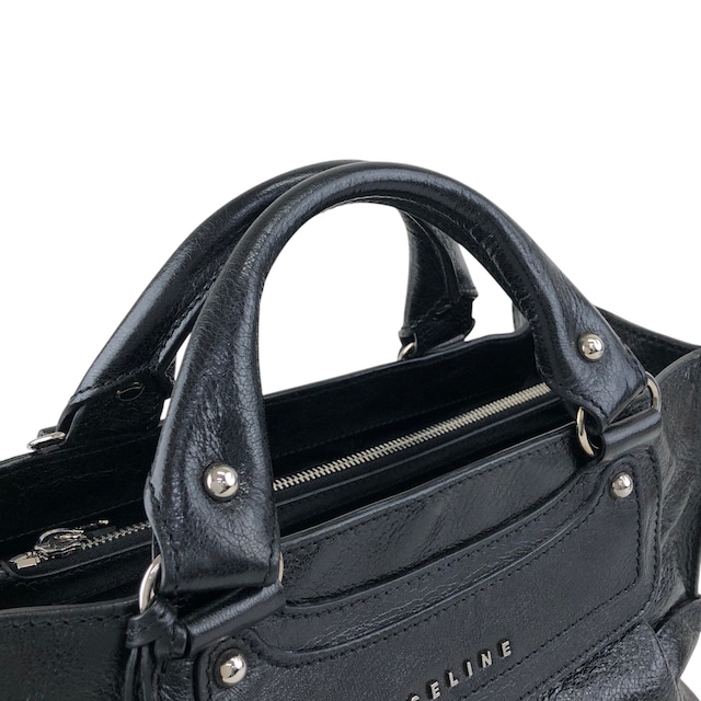 CELINE セリーヌ ハンドバッグ ブラック 馬車モチーフ レザー ブギーバッグ vintage ヴィンテージ オールド 6m8meh
