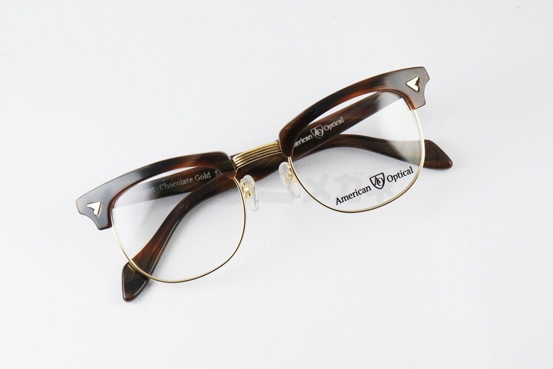 American Optical メガネ Sirmont COL.Chocolate Gold 51サイズ