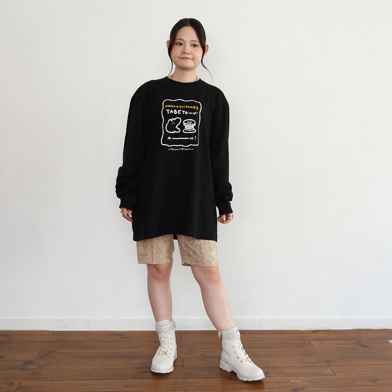 お値下げ品】ハンバーガーとウサロンTEE/ラベンダー（MK-515