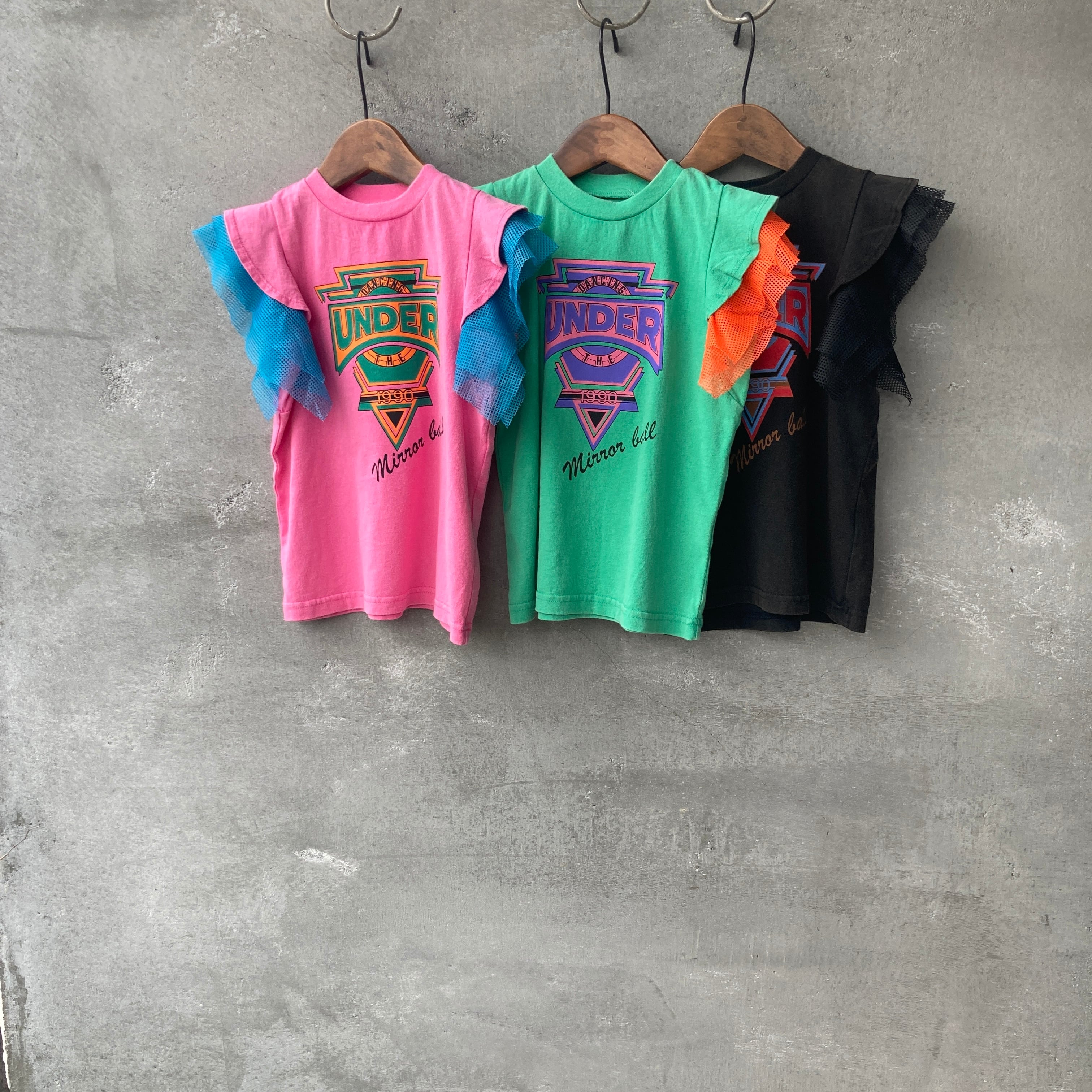 【即納】O&G メッシュスリーブヴィンテージウォッシュTシャツ 90~140