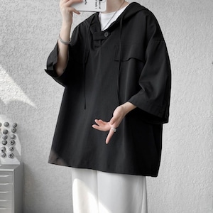 3/4-Length Japanese-Style Hooded Workwear Jacket(MT1655)