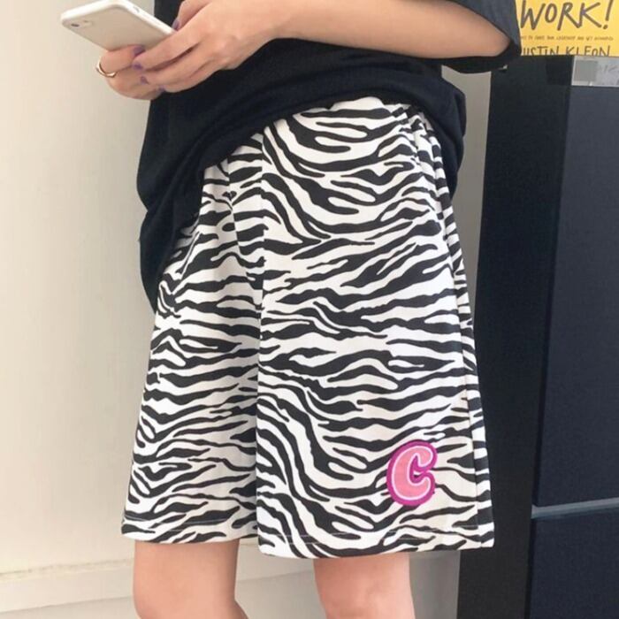 サマーパターンショーツ スタイルルーズカジュアルパンツ レディースハイウェストウェスト ストリート 夏物 ブルマー ケッペル84276773858