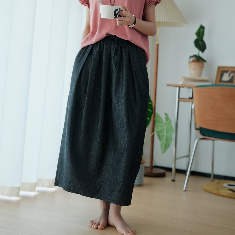 デニム花柄スカート M1835