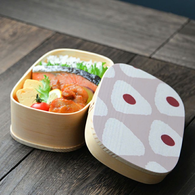 (再入荷)北欧柄 わっぱ弁当箱 日本製 レクタングル型onigiri  MORE LIFE