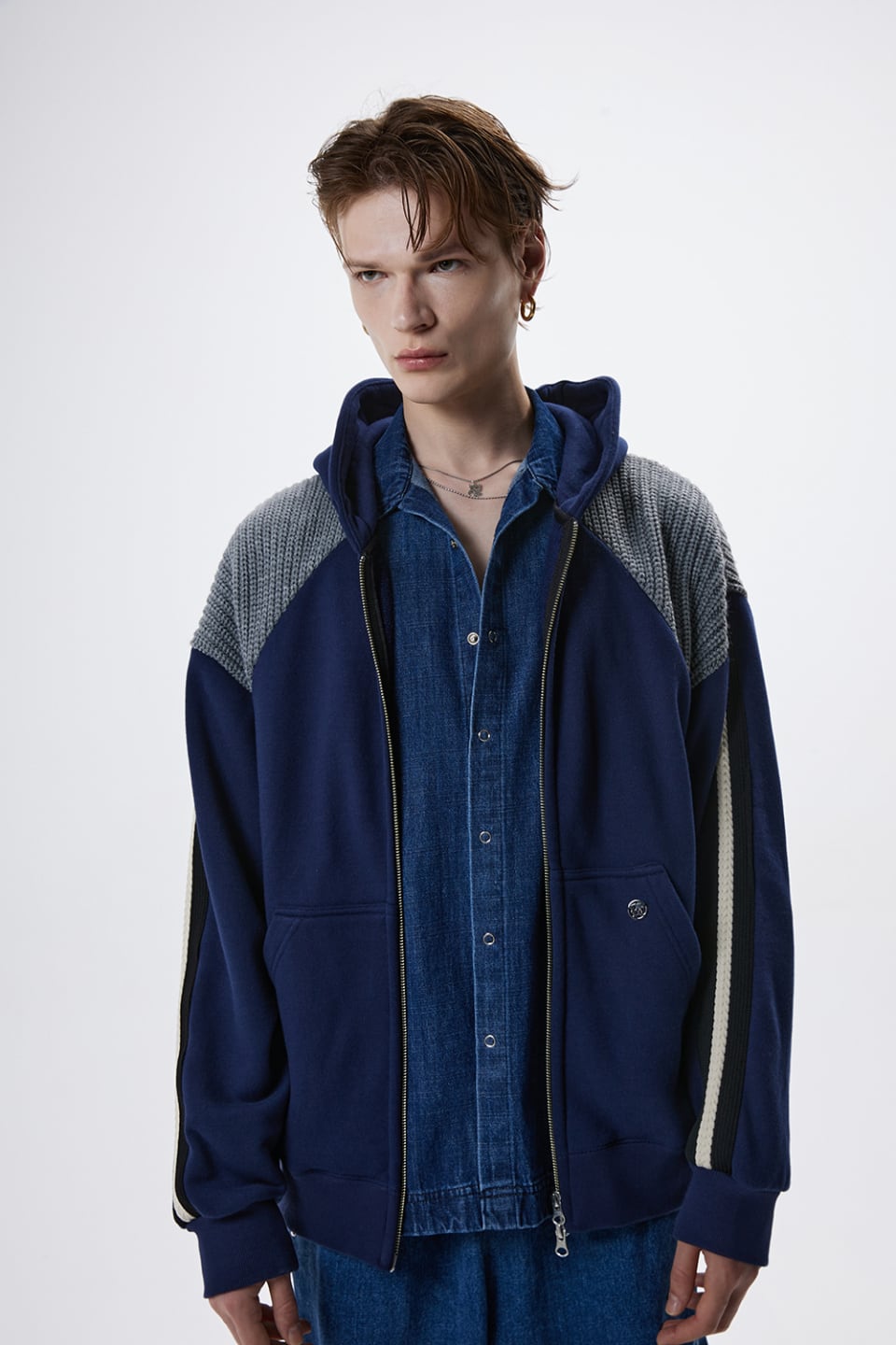 ZEROBASEONE HERE&NOW パーカー ジャンハオ ☆ZEROBASEONE ジャンハオ 着用！！【RSSC】KNIT MIXED HOOD ZIPUP