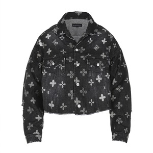 [SURGERY] surgery monogram clover trucker 'black denim' 正規品 韓国ブランド 韓国通販 韓国代行 韓国ファッション sur8ery サージェリー 取扱店 日本 店舗