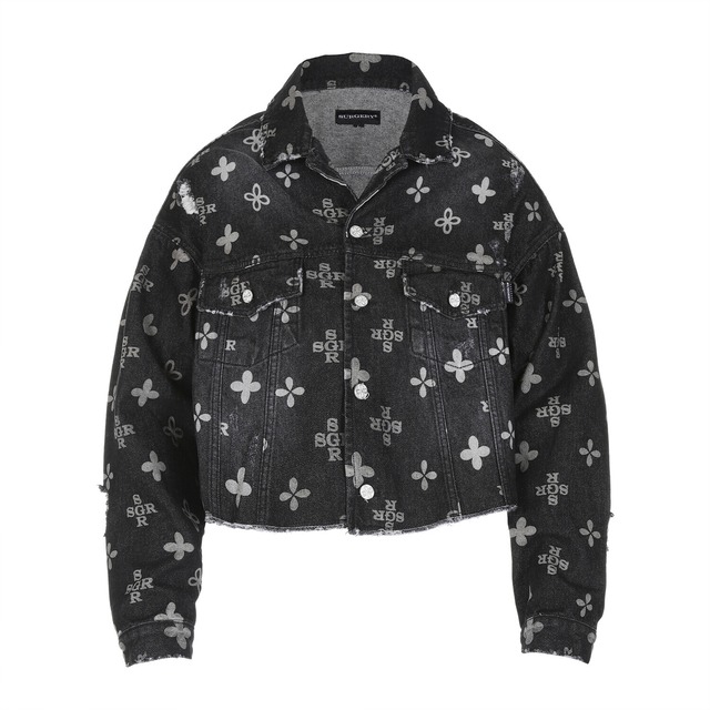 [SURGERY] surgery monogram clover trucker 'black denim' 正規品 韓国ブランド 韓国通販 韓国代行 韓国ファッション sur8ery サージェリー 取扱店 日本 店舗