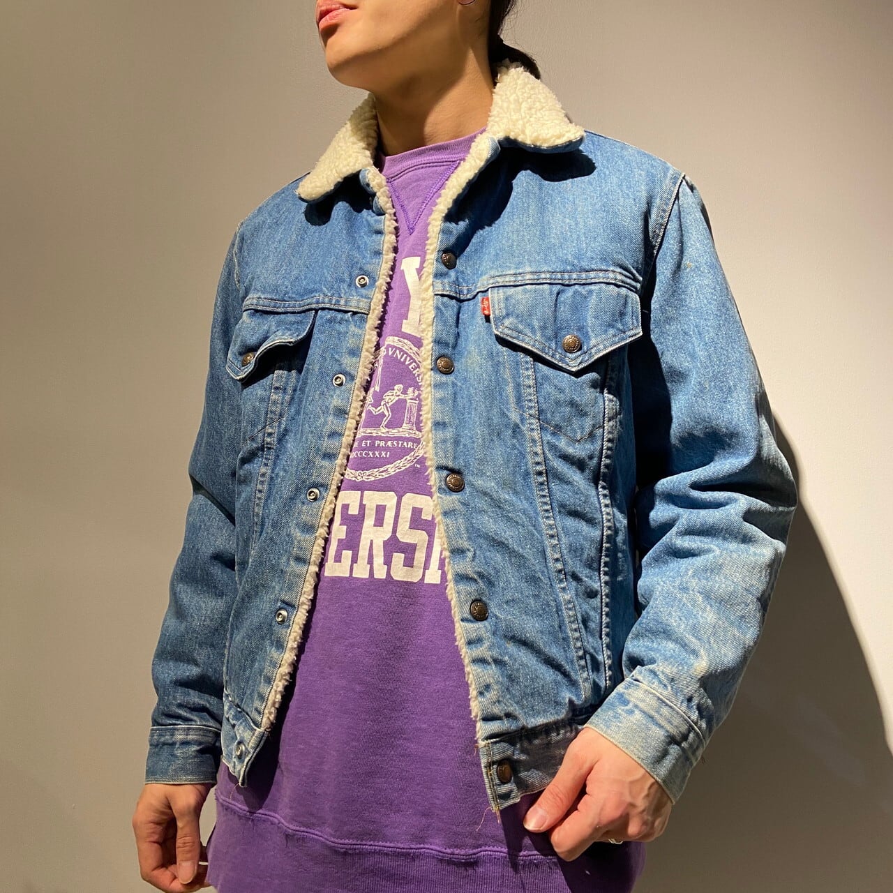 80年代 Levi's リーバイス 70605-0213 デニムボアジャケット 38 メンズ