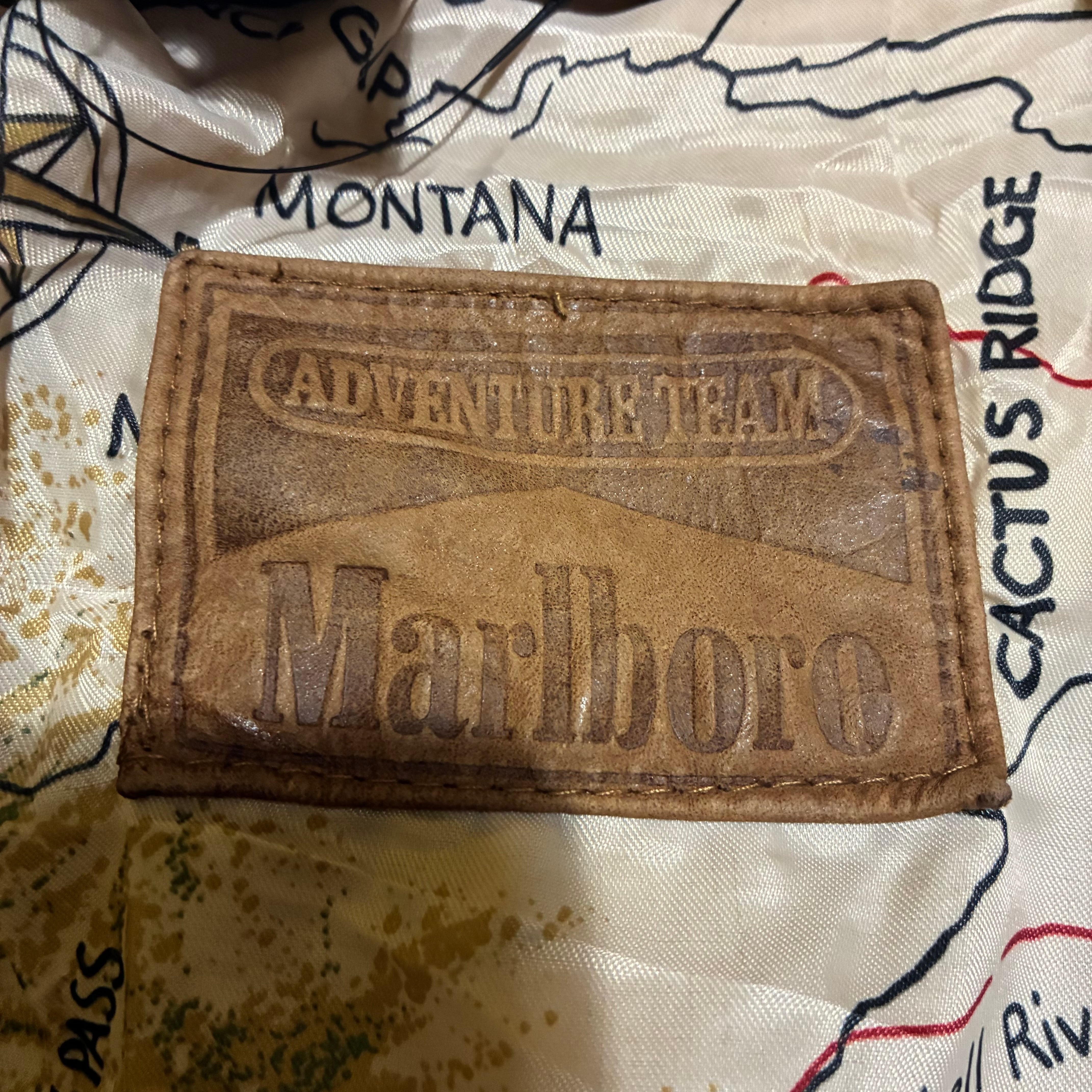 90s Marlboro レザージャケット 本革 マルボロ ブラウン | 古着屋 the moon