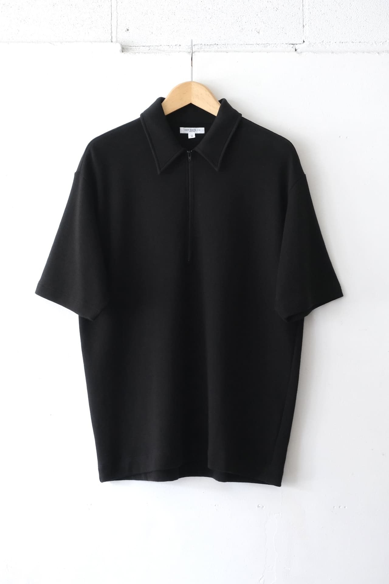 LADY WHITE HALF ZIP POLO Black,Pink Glass