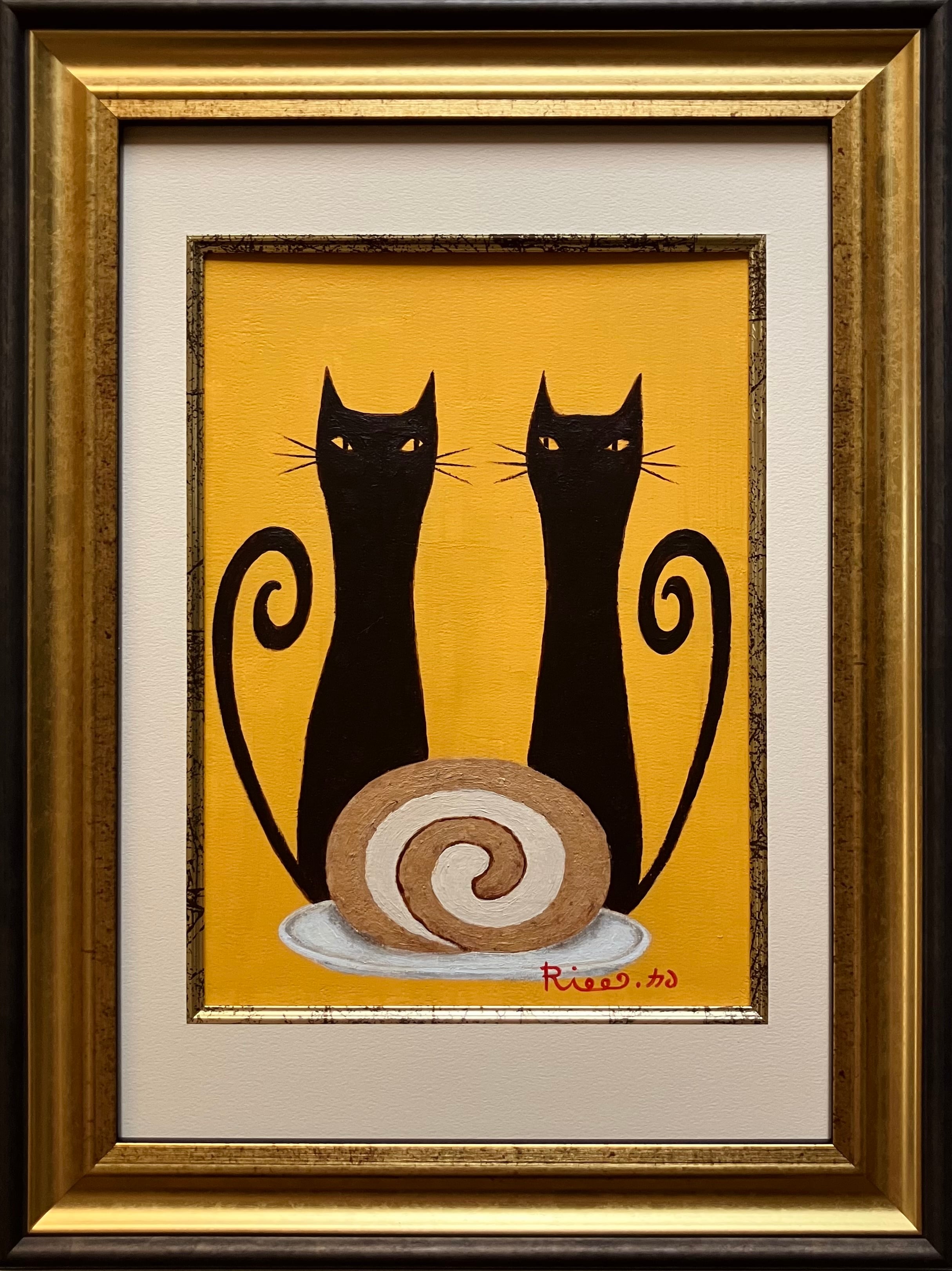 Suicat／原画 キャンバス 絵 絵画 アート イラスト 猫 白猫 | Riee .か