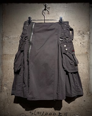 【Caka】“TRIPP NYC”Multiple Gimmick Vintage Bontage Wrap Pleats Skirt